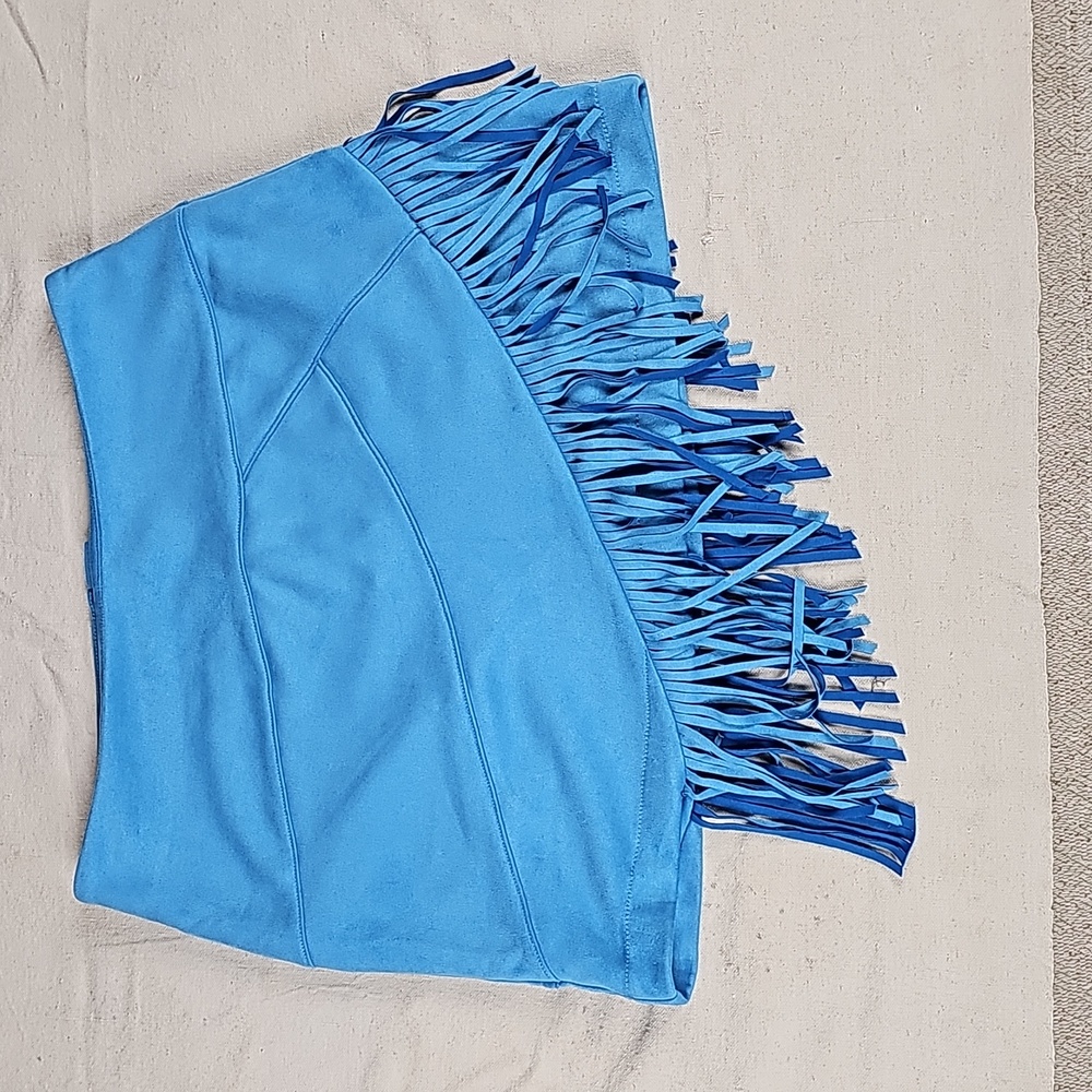 Snnadia Hr Fringe Mini Skirt - Faux Leather
